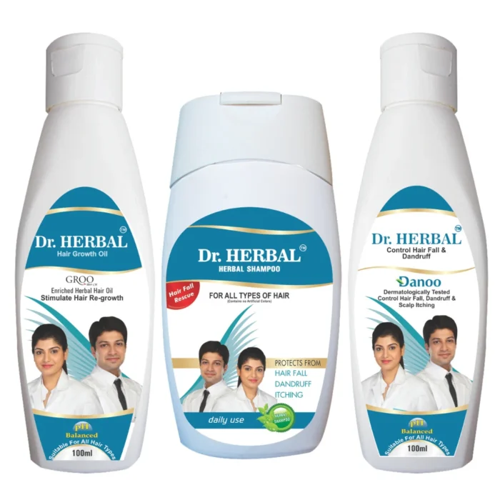 Dr herbal combo hair regrowth oil and anti dandruff oil with shampoo